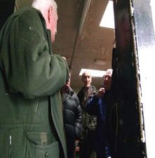 Members at work in the hut